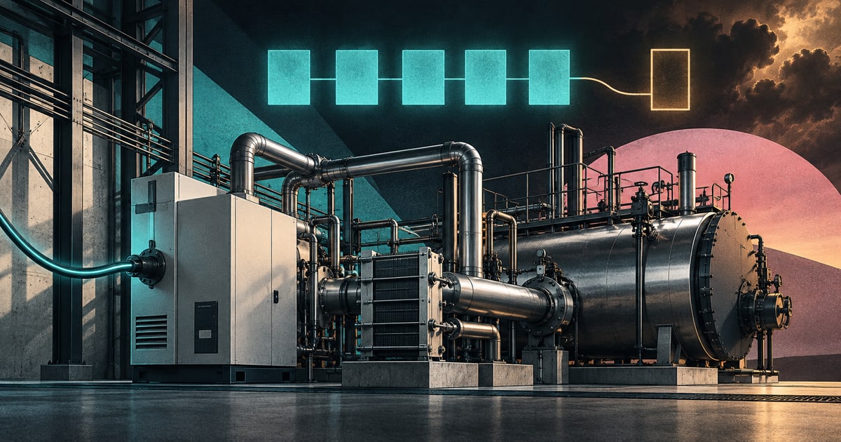 Illustration for the analysis: The factory, its boiler and year six