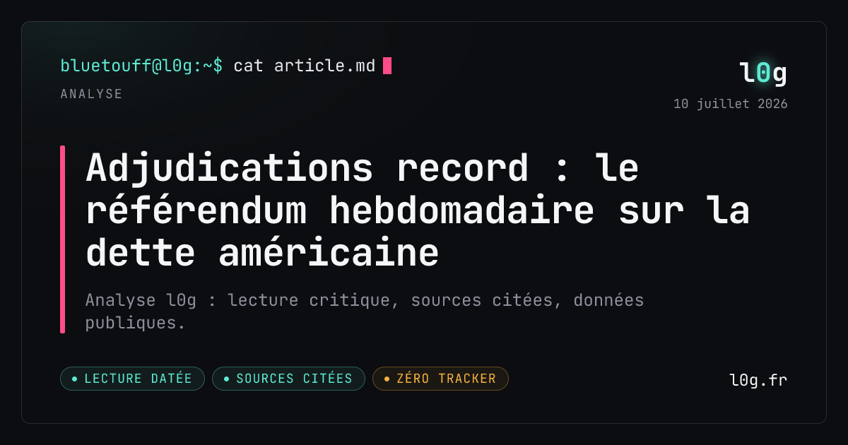 Illustration de l’analyse : Adjudications record : le référendum hebdomadaire sur la dette américaine