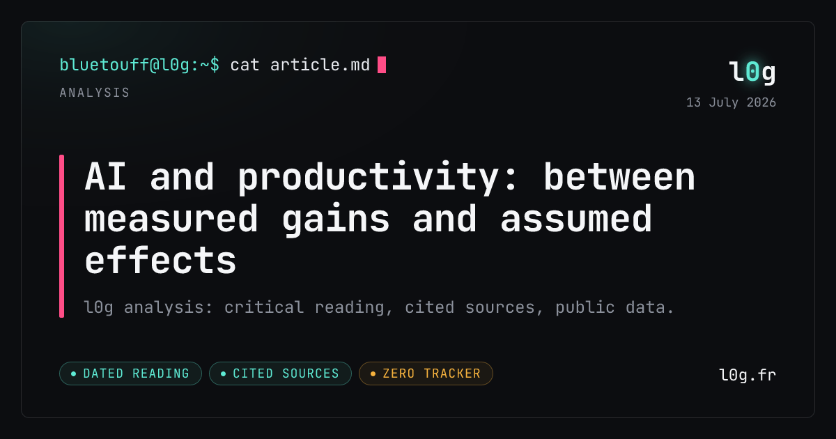 Illustration for the analysis: AI and productivity: between measured gains and assumed effects