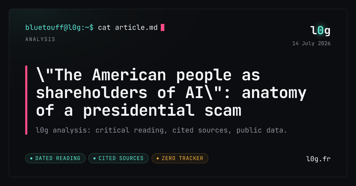 Illustration for the analysis: "The American people as shareholders of AI": anatomy of a presidential scam