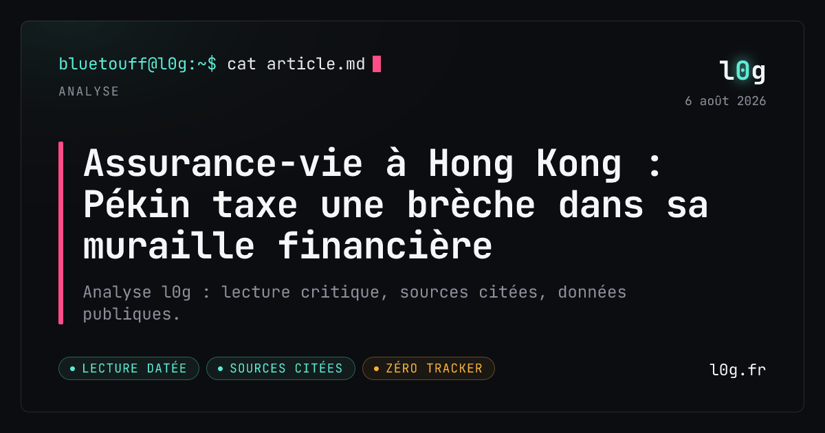 Illustration de l’analyse : Assurance-vie à Hong Kong : Pékin taxe une brèche dans sa muraille financière