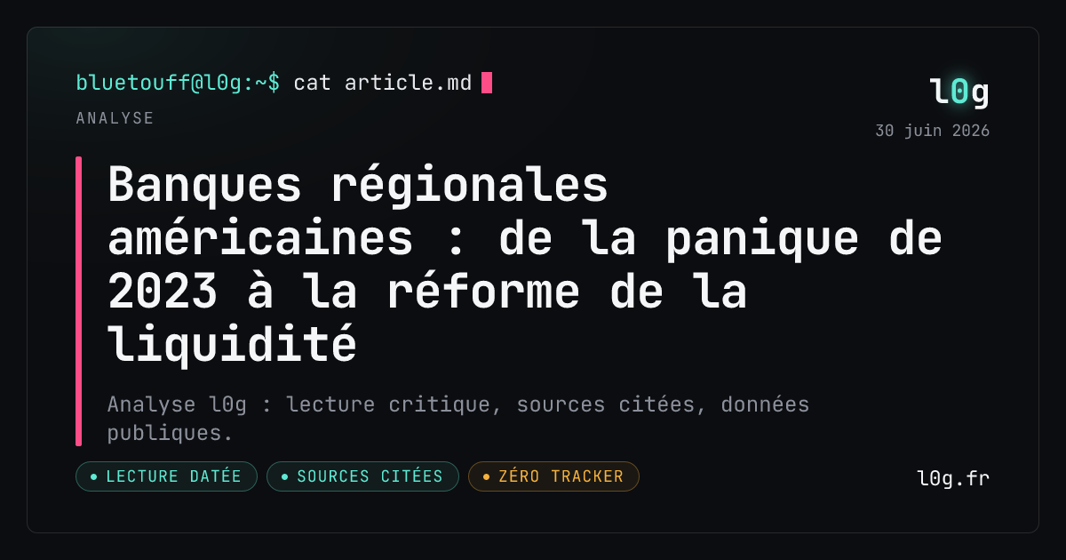 Illustration de l’analyse : Banques régionales américaines : de la panique de 2023 à la réforme de la liquidité