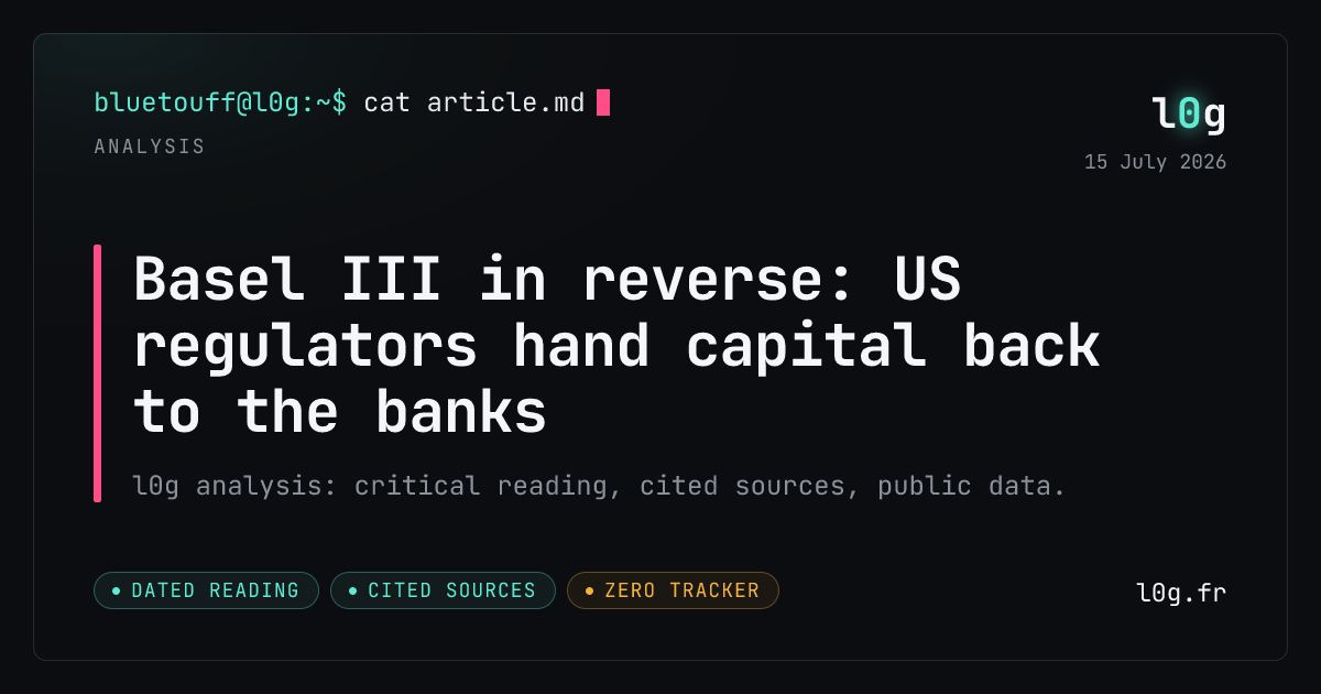 Illustration for the analysis: Basel III in reverse: US regulators hand capital back to the banks