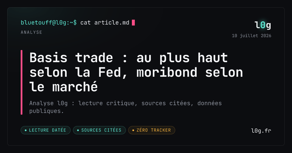 Illustration de l’analyse : Basis trade : au plus haut selon la Fed, moribond selon le marché
