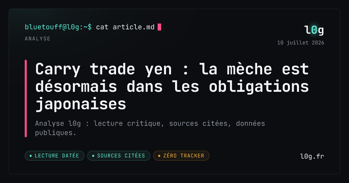 Illustration de l’analyse : Carry trade yen : la mèche est désormais dans les obligations japonaises