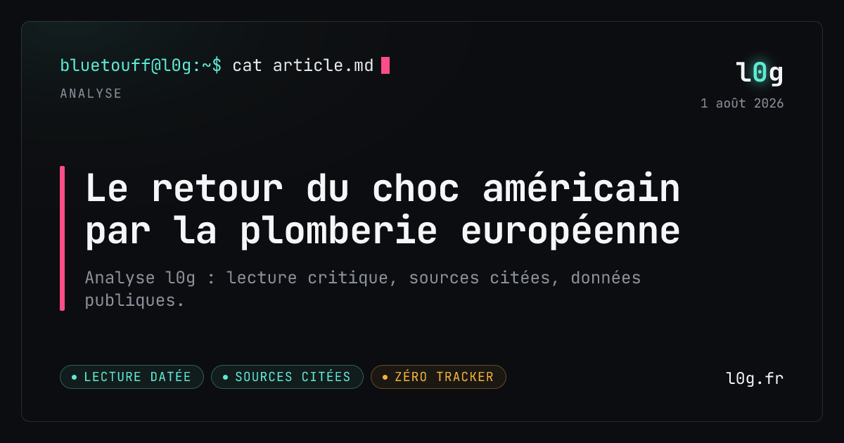 Illustration de l’analyse : Le retour du choc américain par la plomberie européenne