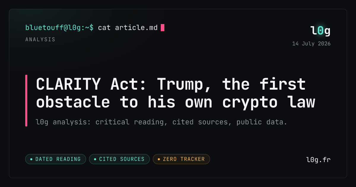 Illustration for the analysis: CLARITY Act: Trump, the first obstacle to his own crypto law