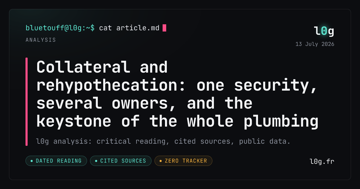 Illustration for the analysis: Collateral and rehypothecation: one security, several owners, and the keystone of the whole plumbing