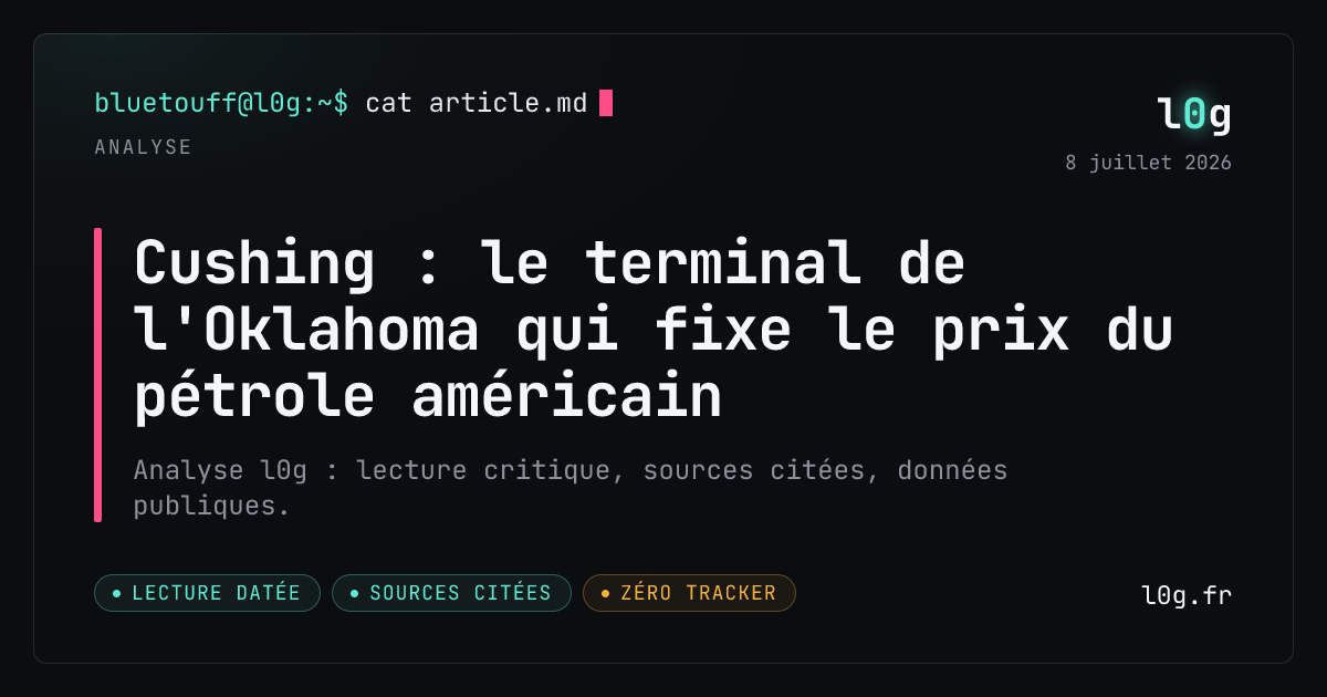 Illustration de l’analyse : Cushing : le terminal de l'Oklahoma qui fixe le prix du pétrole américain