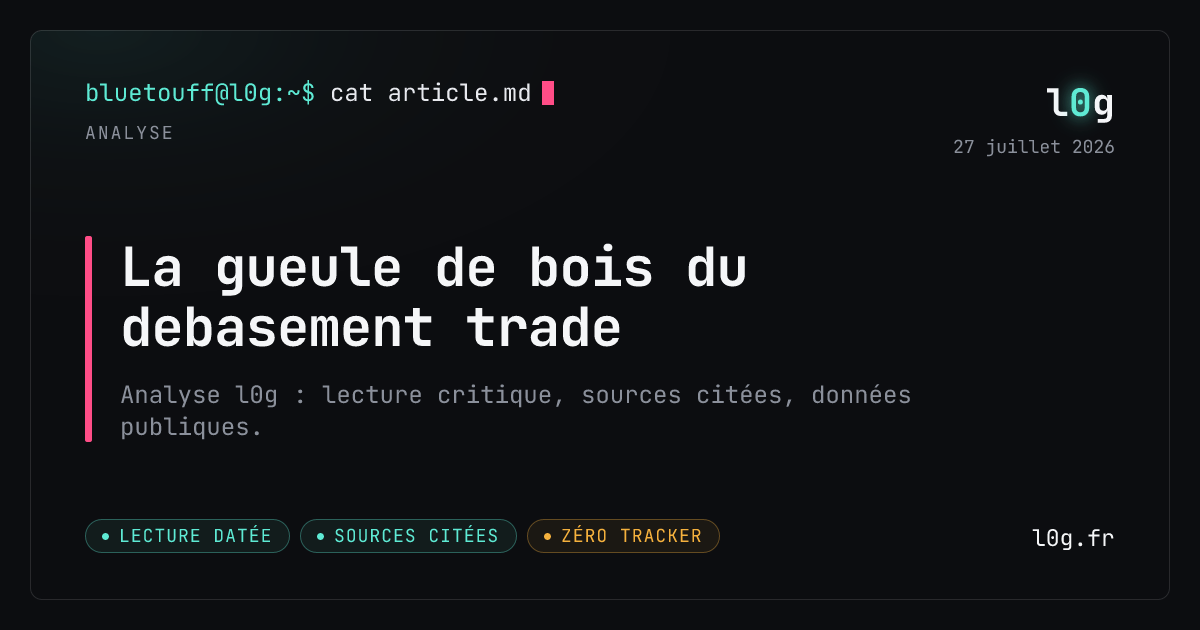 Illustration de l’analyse : La gueule de bois du debasement trade