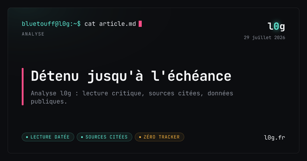 Illustration de l’analyse : Détenu jusqu'à l'échéance