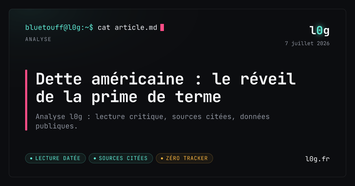 Illustration de l’analyse : Dette américaine : le réveil de la prime de terme