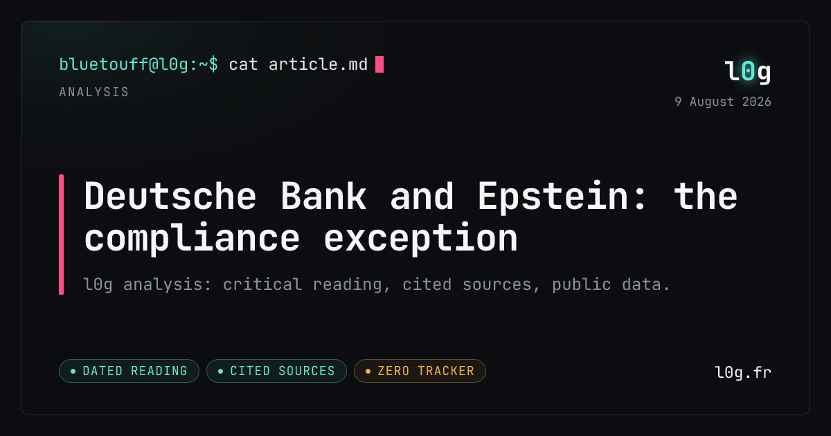 Illustration for the analysis: Deutsche Bank and Epstein: the compliance exception