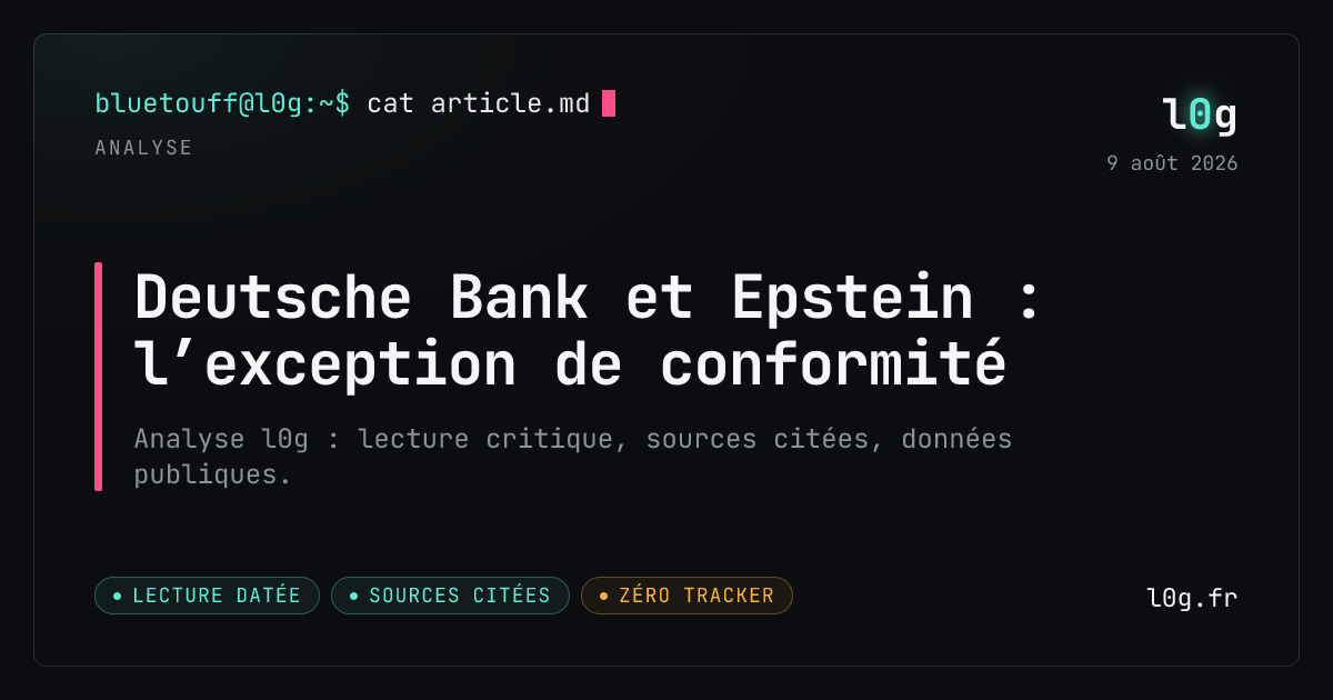 Illustration de l’analyse : Deutsche Bank et Epstein : l’exception de conformité