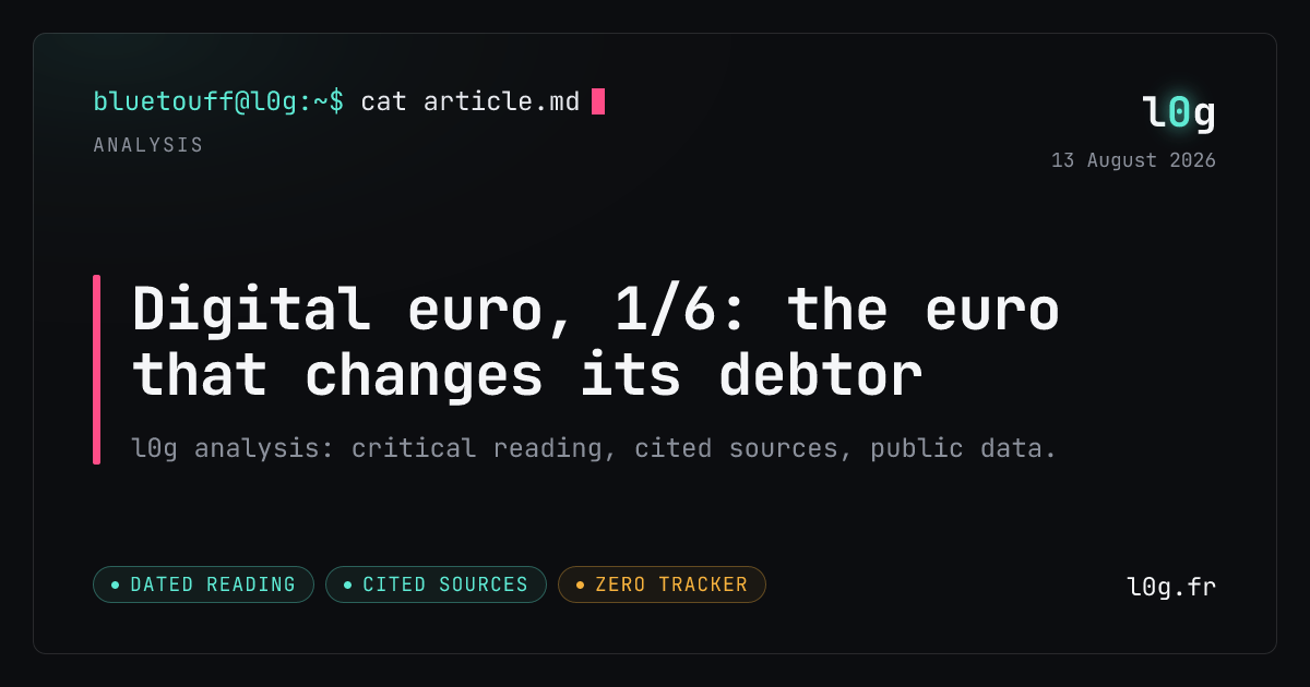 Illustration for the analysis: Digital euro, 1/6: the euro that changes its debtor