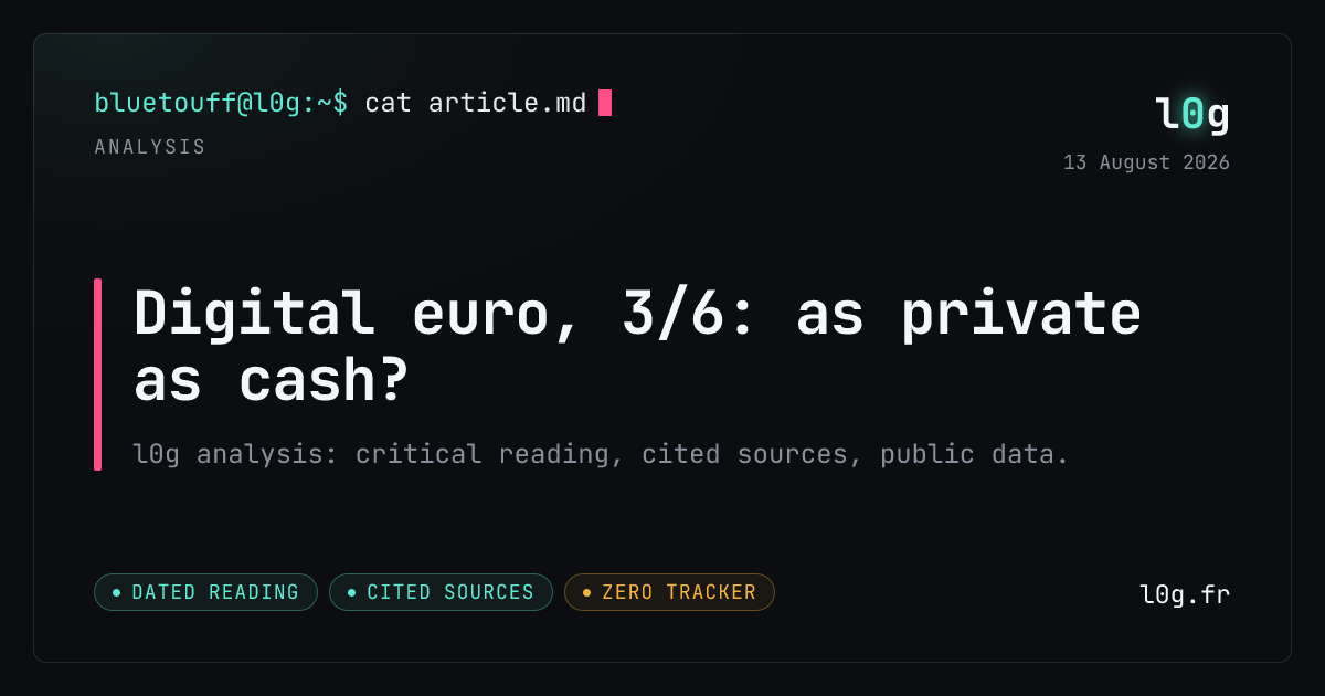 Illustration for the analysis: Digital euro, 3/6: as private as cash?