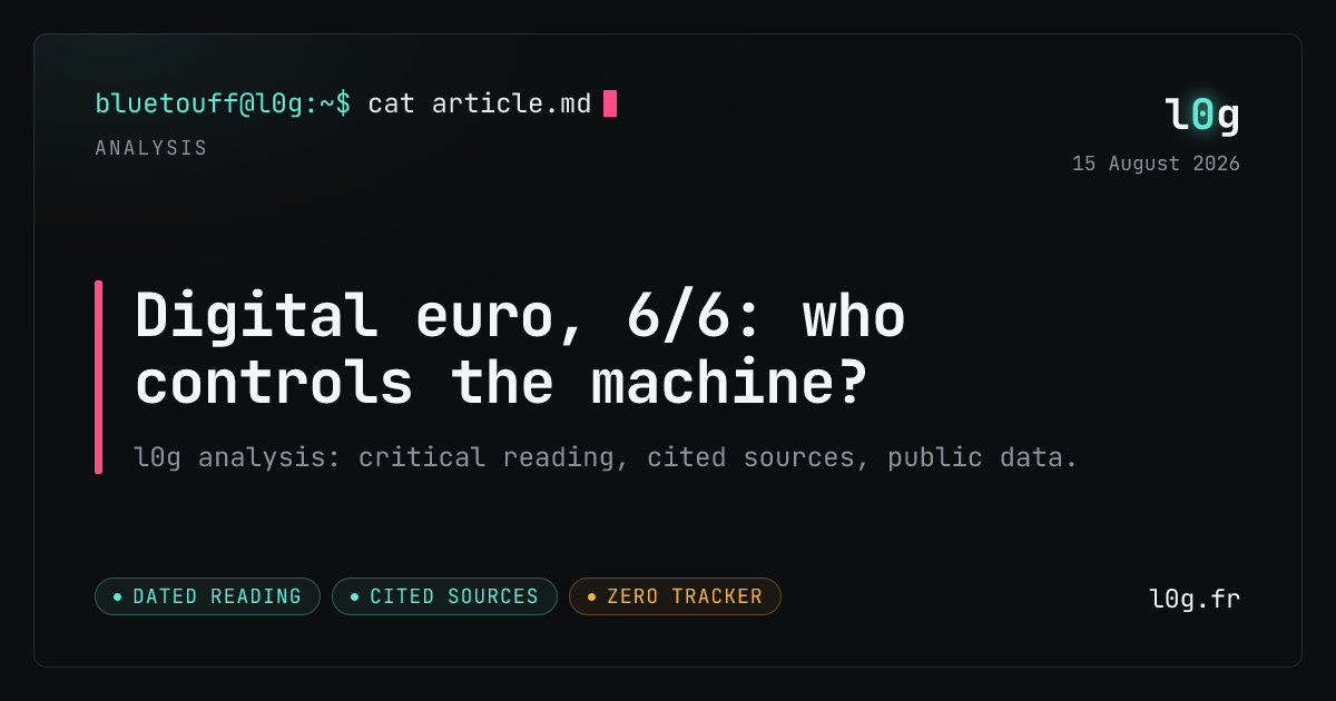 Illustration for the analysis: Digital euro, 6/6: who controls the machine?