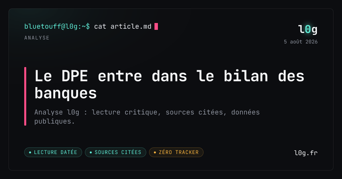 Illustration de l’analyse : Le DPE entre dans le bilan des banques