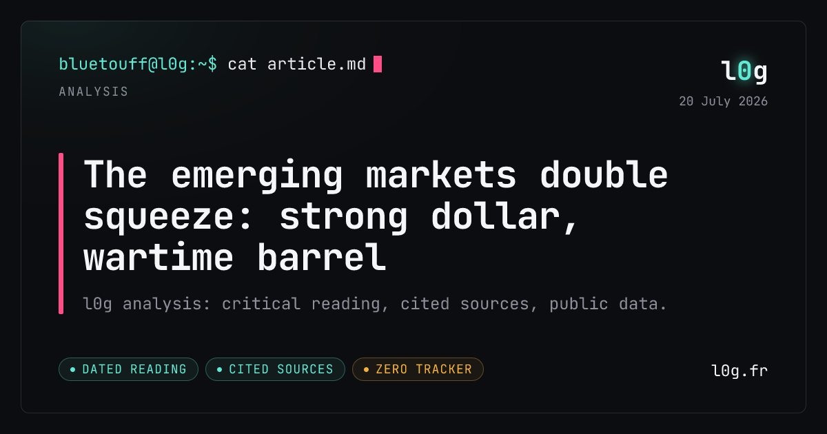 Illustration for the analysis: The emerging markets double squeeze: strong dollar, wartime barrel
