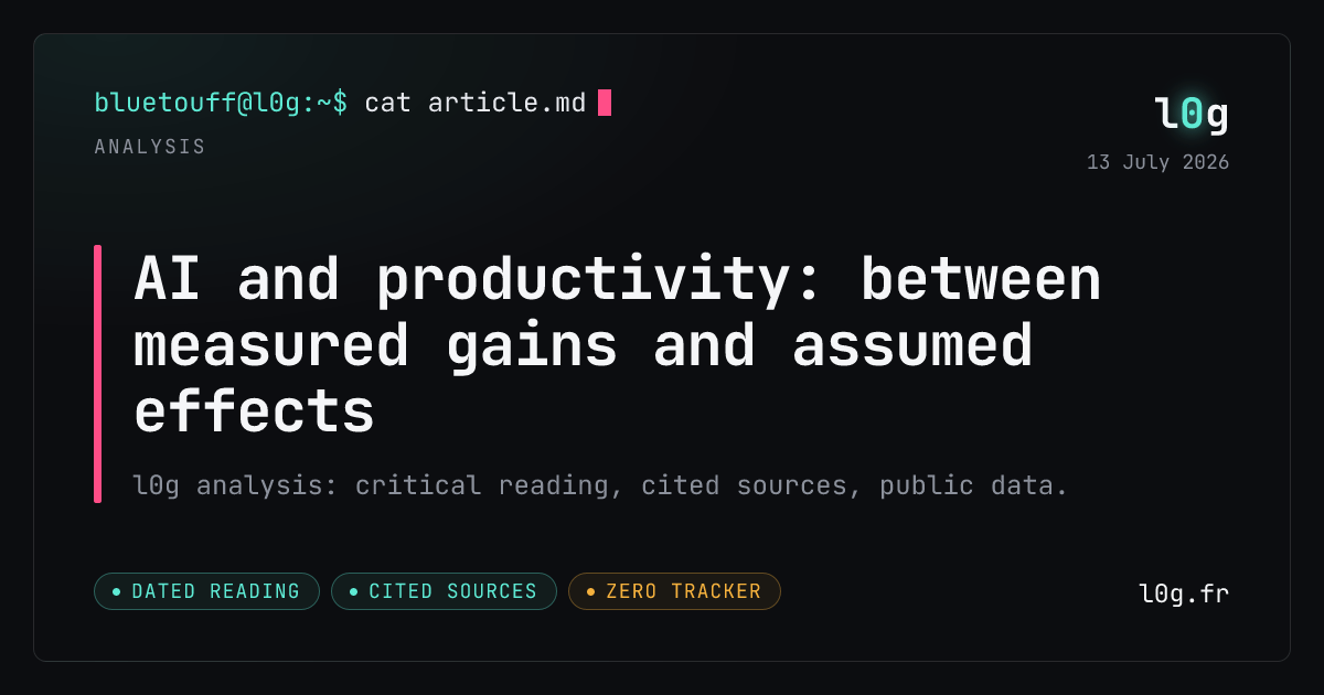 Illustration for the analysis: AI and productivity: between measured gains and assumed effects