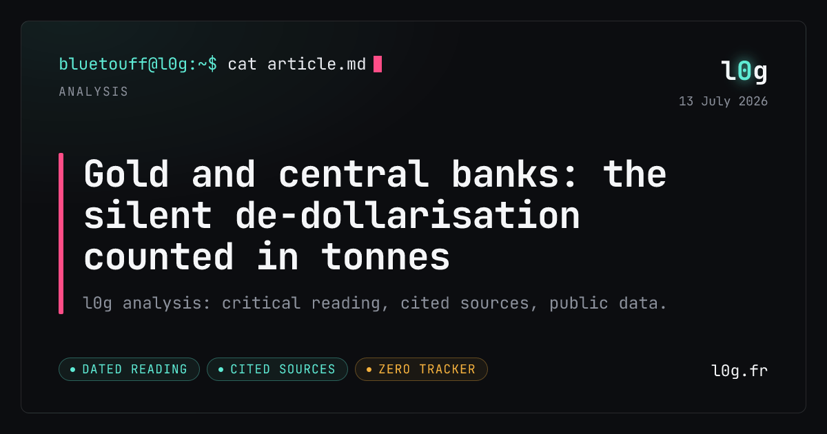 Illustration for the analysis: Gold and central banks: the silent de-dollarisation counted in tonnes