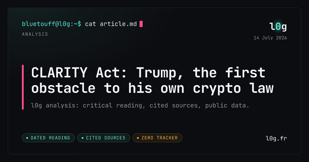 Illustration for the analysis: CLARITY Act: Trump, the first obstacle to his own crypto law