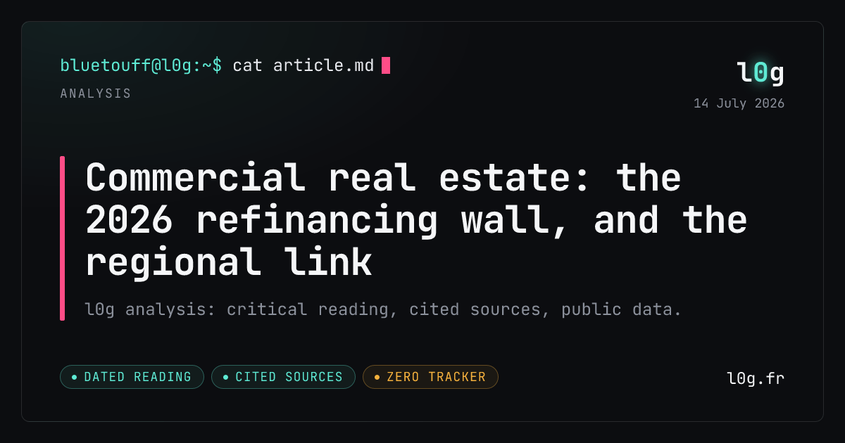 Illustration for the analysis: Commercial real estate: the 2026 refinancing wall, and the regional link