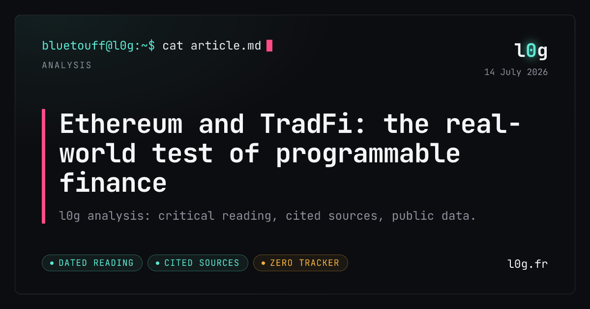 Illustration for the analysis: Ethereum and TradFi: the real-world test of programmable finance