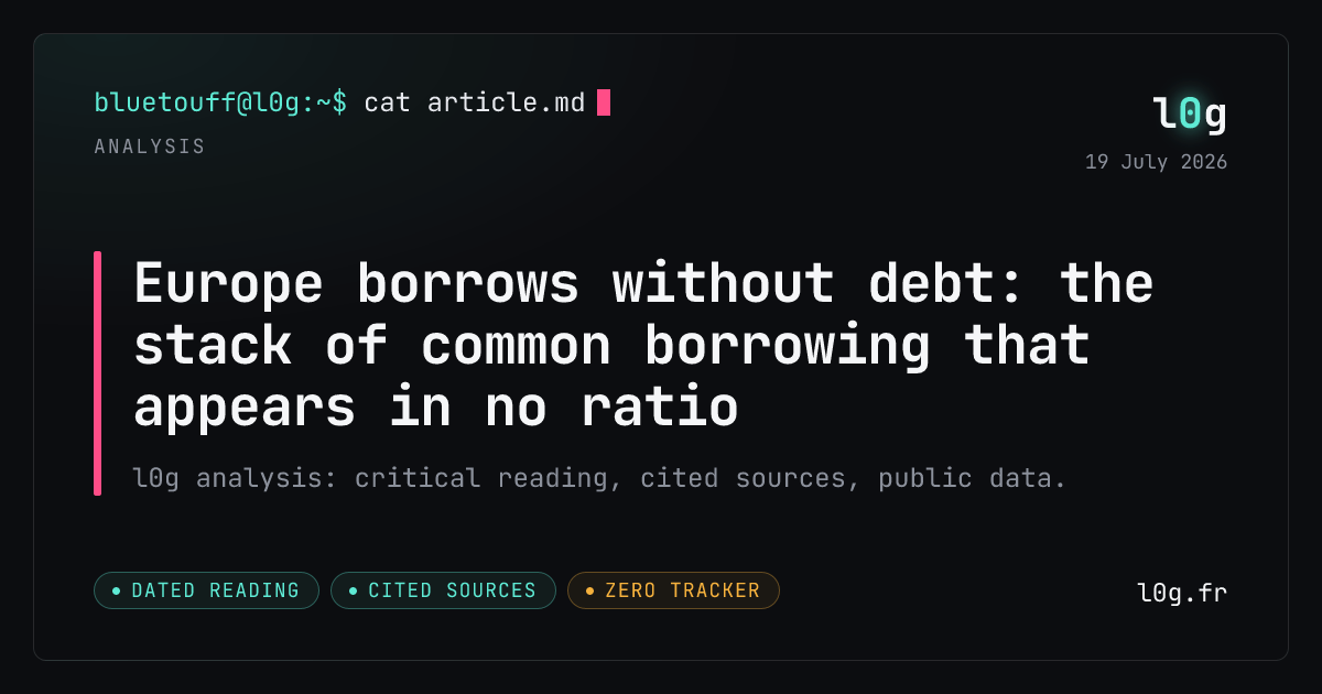 Illustration for the analysis: Europe borrows without debt: the stack of common borrowing that appears in no ratio