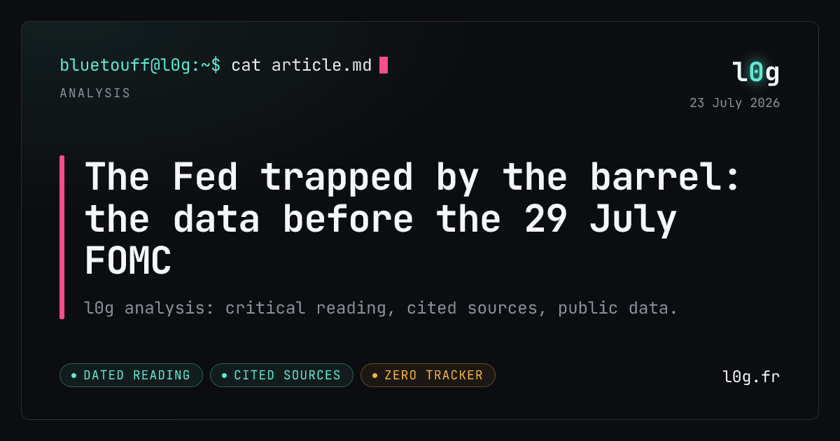 Illustration for the analysis: The Fed trapped by the barrel: the data before the 29 July FOMC