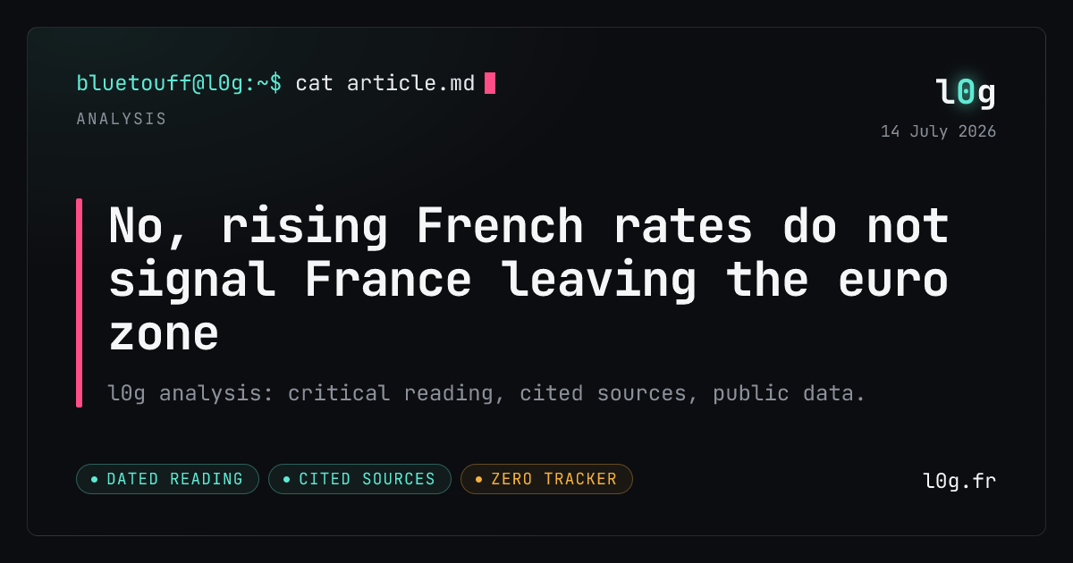 Illustration for the analysis: No, rising French rates do not signal France leaving the euro zone