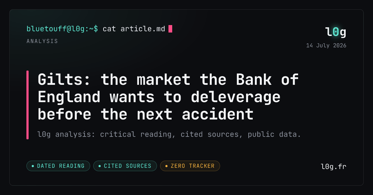 Illustration for the analysis: Gilts: the market the Bank of England wants to deleverage before the next accident