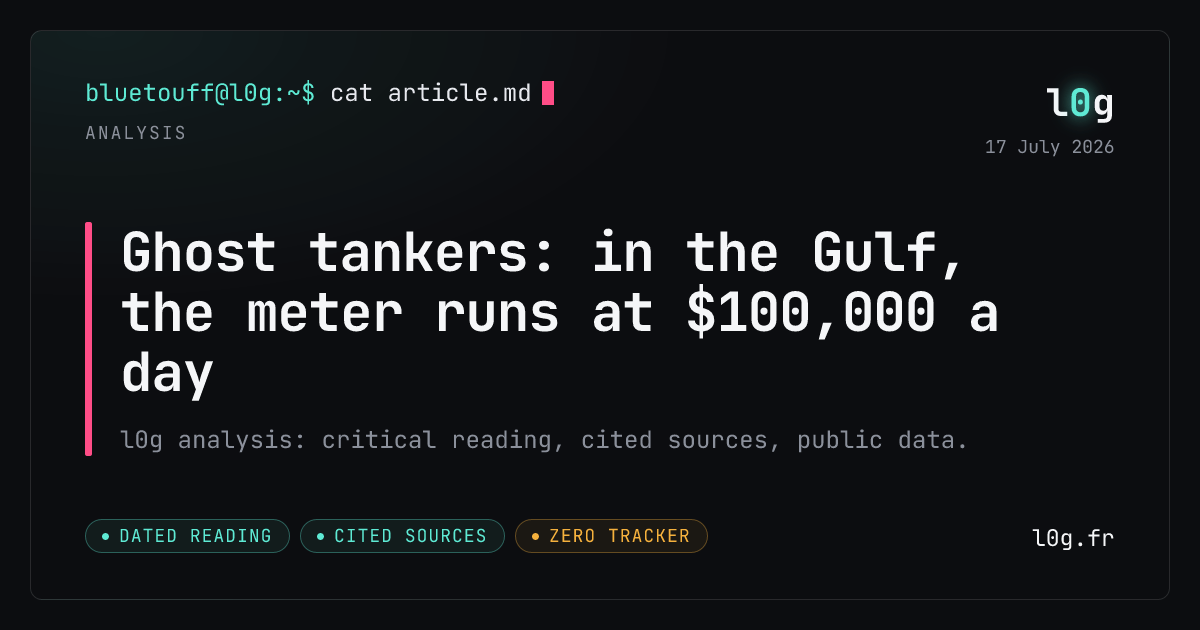 Illustration for the analysis: Ghost tankers: in the Gulf, the meter runs at $100,000 a day
