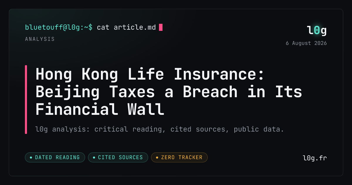 Illustration for the analysis: Hong Kong Life Insurance: Beijing Taxes a Breach in Its Financial Wall