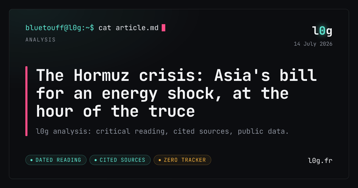 Illustration for the analysis: The Hormuz crisis: Asia's bill for an energy shock, at the hour of the truce