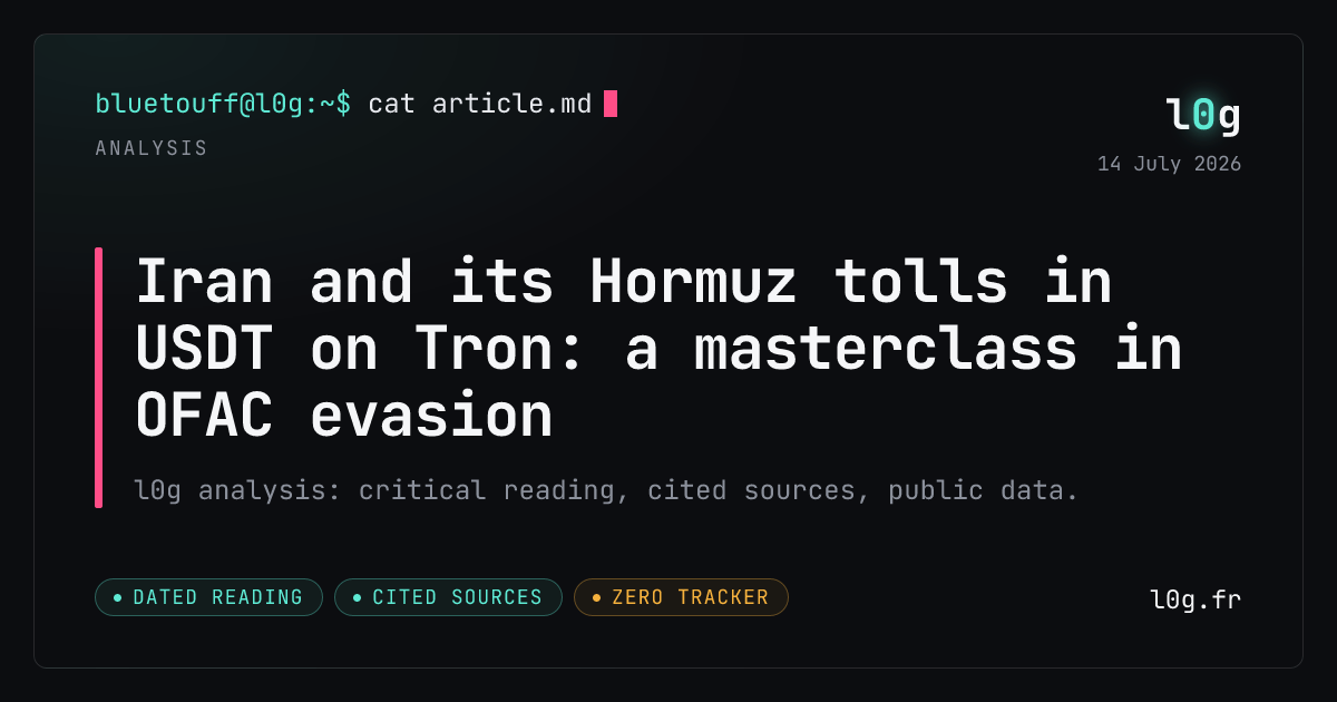 Illustration for the analysis: Iran and its Hormuz tolls in USDT on Tron: a masterclass in OFAC evasion