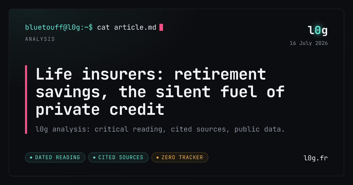 Illustration for the analysis: Life insurers: retirement savings, the silent fuel of private credit