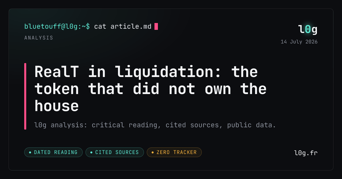 Illustration for the analysis: RealT in liquidation: the token that did not own the house
