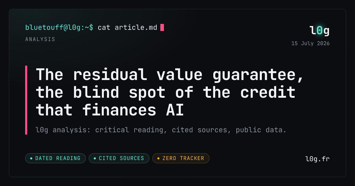 Illustration for the analysis: The residual value guarantee, the blind spot of the credit that finances AI