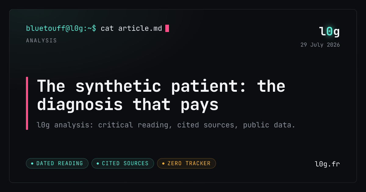 Illustration for the analysis: The synthetic patient: the diagnosis that pays