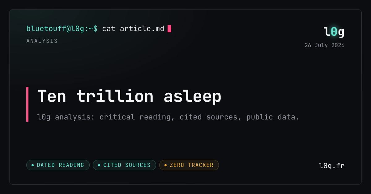 Illustration for the analysis: Ten trillion asleep
