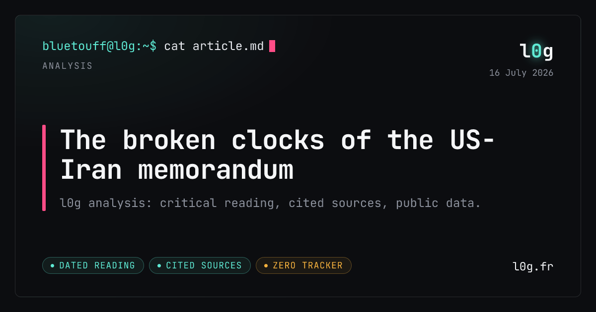 Illustration for the analysis: The broken clocks of the US-Iran memorandum