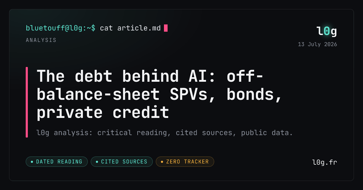 Illustration for the analysis: The debt behind AI: off-balance-sheet SPVs, bonds, private credit