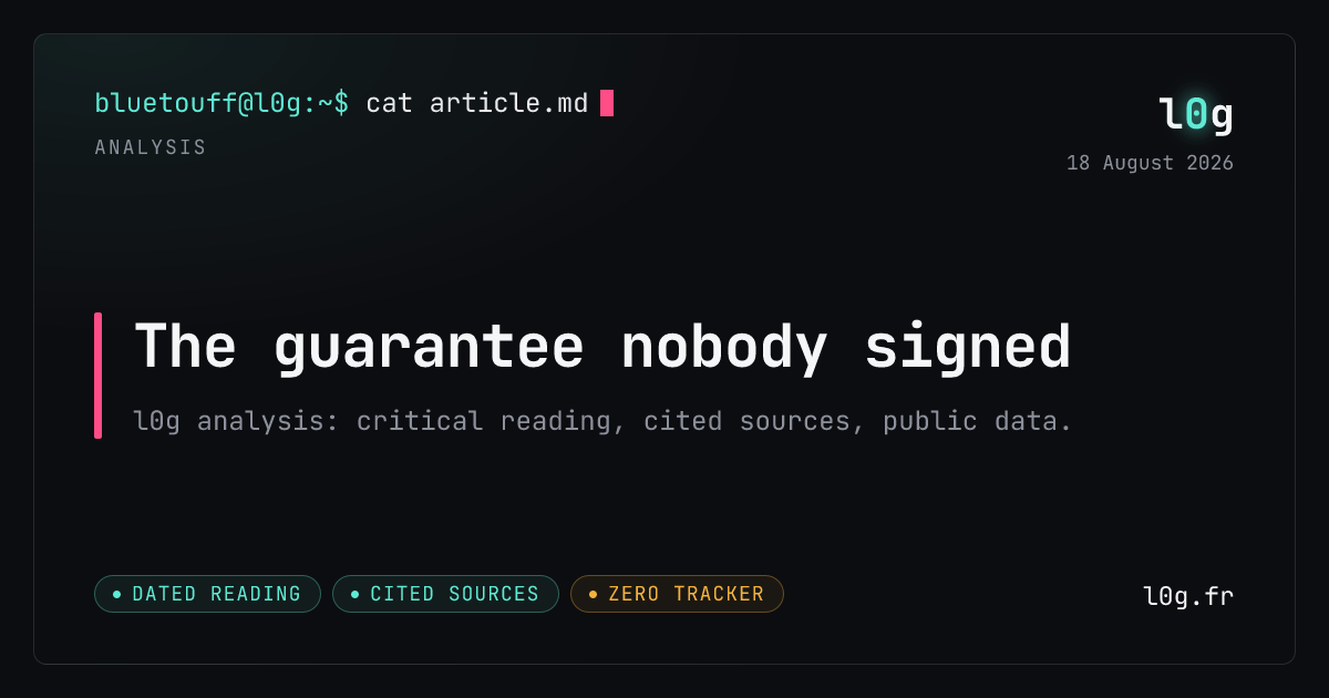 Illustration for the analysis: The guarantee nobody signed