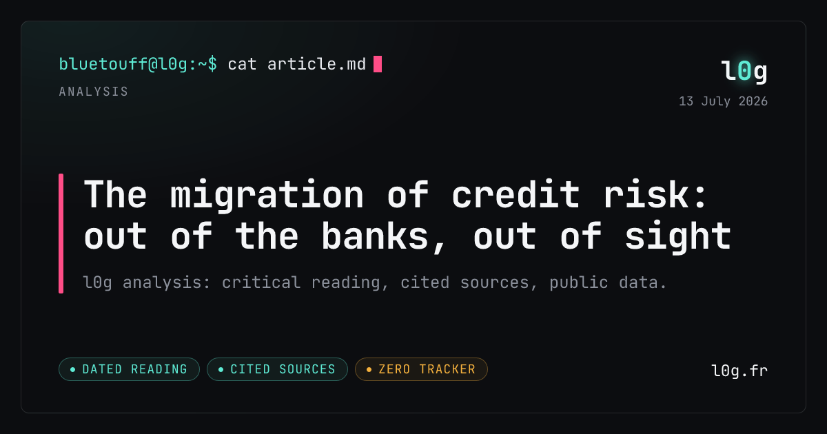 Illustration for the analysis: The migration of credit risk: out of the banks, out of sight