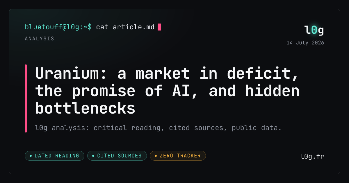 Illustration for the analysis: Uranium: a market in deficit, the promise of AI, and hidden bottlenecks