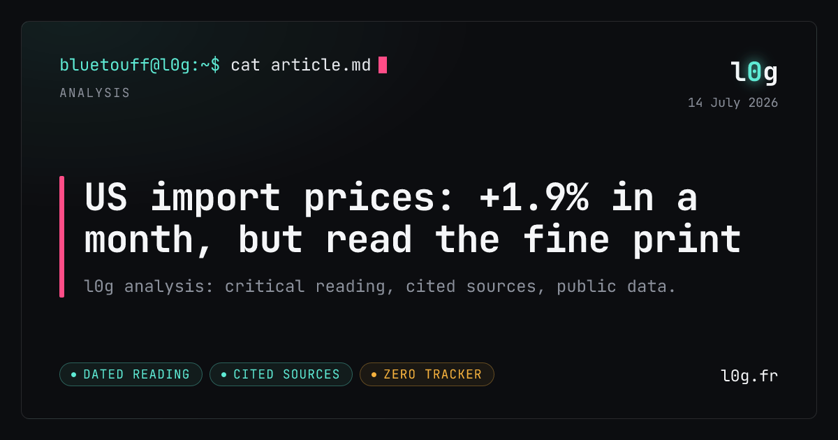 Illustration for the analysis: US import prices: +1.9% in a month, but read the fine print