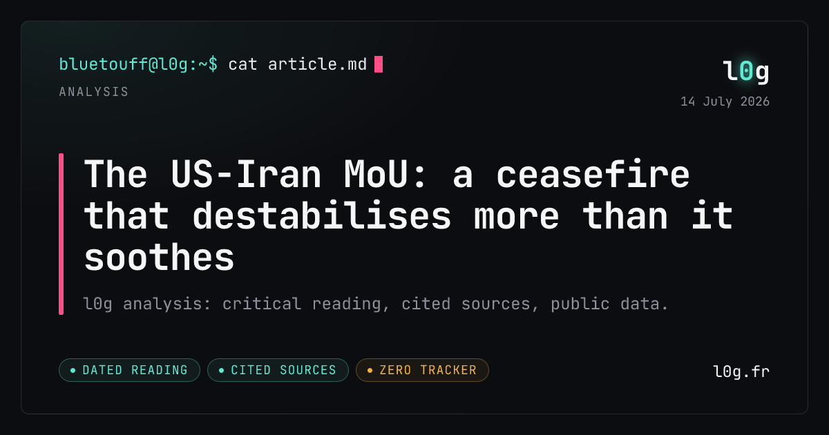 Illustration for the analysis: The US-Iran MoU: a ceasefire that destabilises more than it soothes