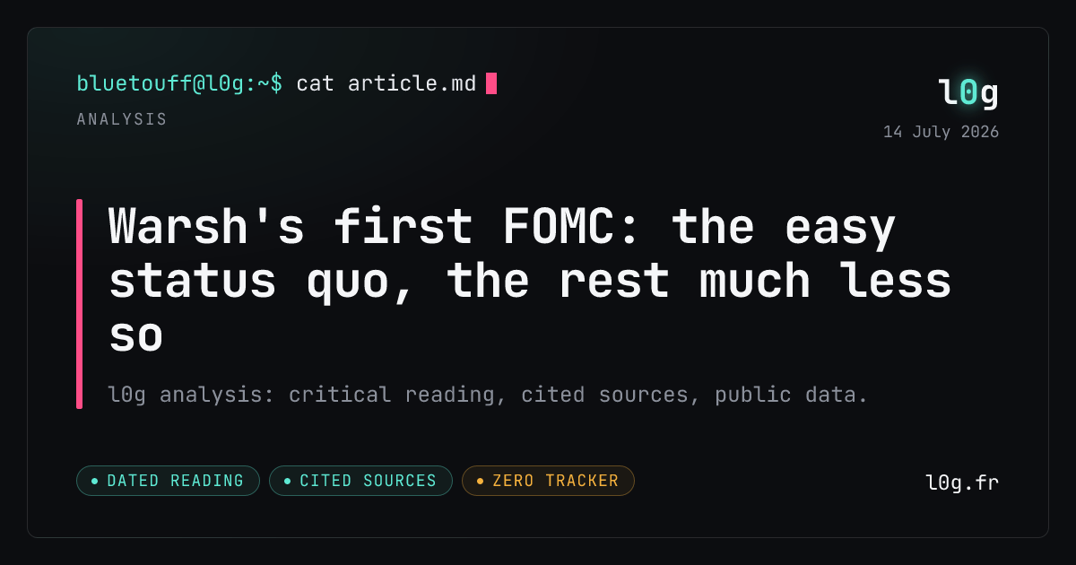 Illustration for the analysis: Warsh's first FOMC: the easy status quo, the rest much less so