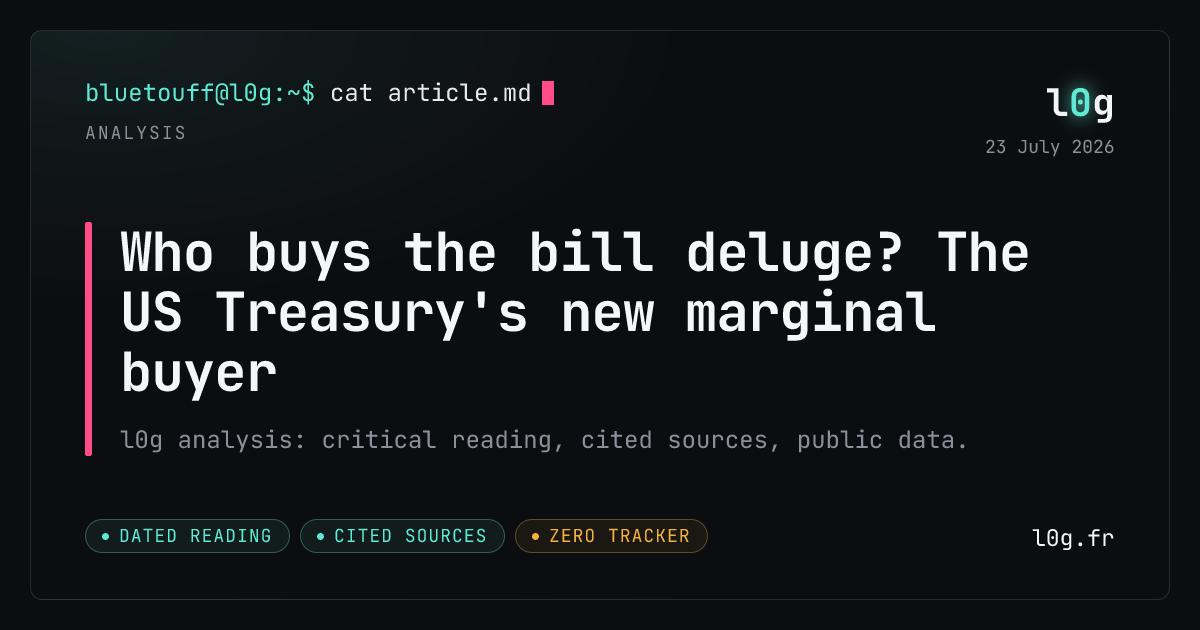 Illustration for the analysis: Who buys the bill deluge? The US Treasury's new marginal buyer
